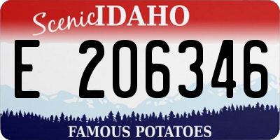 ID license plate E206346