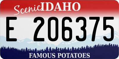 ID license plate E206375