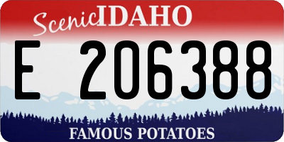 ID license plate E206388