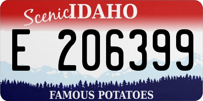ID license plate E206399