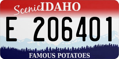 ID license plate E206401