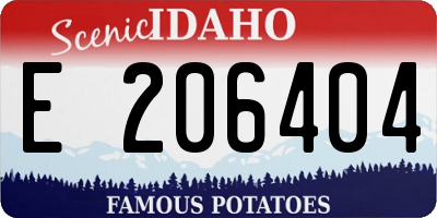 ID license plate E206404