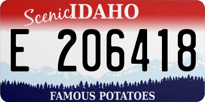 ID license plate E206418