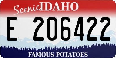 ID license plate E206422