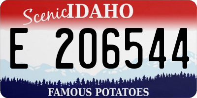 ID license plate E206544