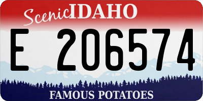 ID license plate E206574