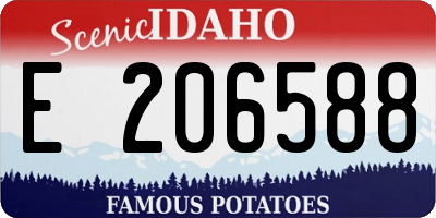 ID license plate E206588