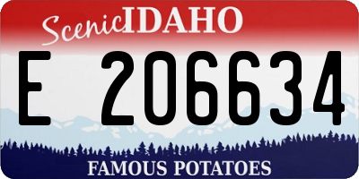 ID license plate E206634