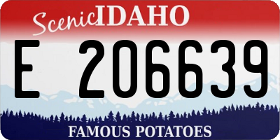 ID license plate E206639