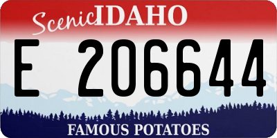 ID license plate E206644