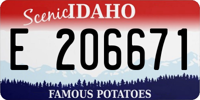 ID license plate E206671