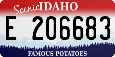 ID license plate E206683