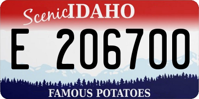 ID license plate E206700