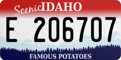 ID license plate E206707