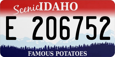 ID license plate E206752