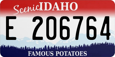 ID license plate E206764