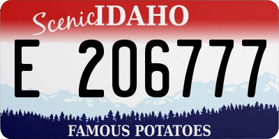ID license plate E206777