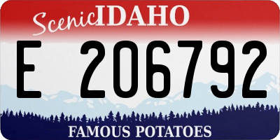 ID license plate E206792