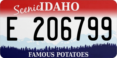 ID license plate E206799