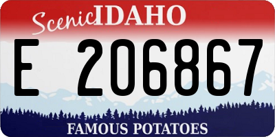 ID license plate E206867