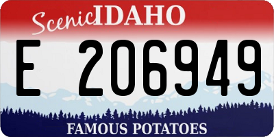 ID license plate E206949