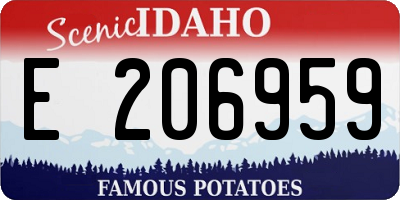 ID license plate E206959