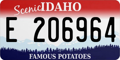 ID license plate E206964