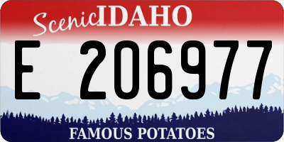 ID license plate E206977