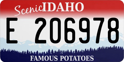 ID license plate E206978