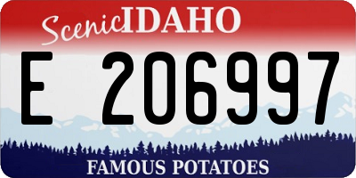 ID license plate E206997