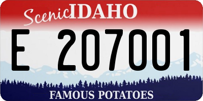 ID license plate E207001