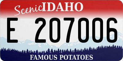 ID license plate E207006