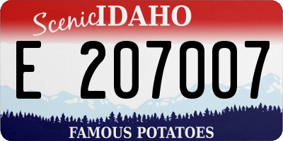 ID license plate E207007