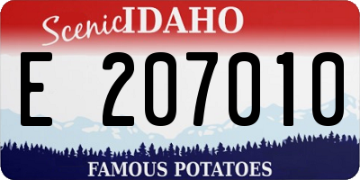 ID license plate E207010