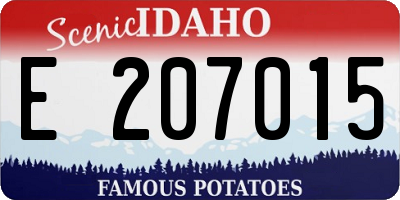 ID license plate E207015