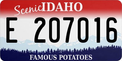 ID license plate E207016