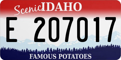 ID license plate E207017