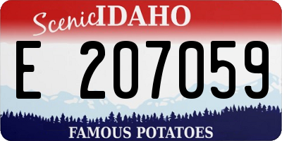 ID license plate E207059