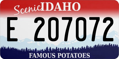 ID license plate E207072