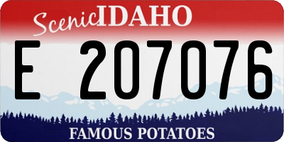 ID license plate E207076