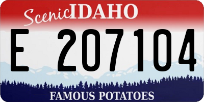 ID license plate E207104