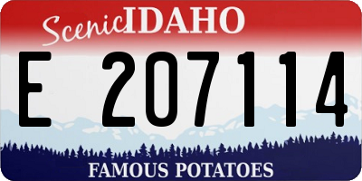 ID license plate E207114