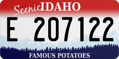 ID license plate E207122