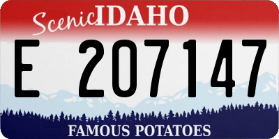 ID license plate E207147