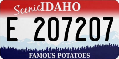 ID license plate E207207