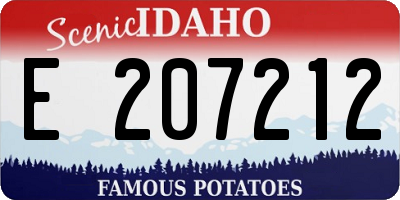ID license plate E207212