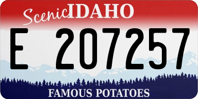 ID license plate E207257