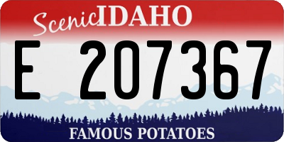 ID license plate E207367