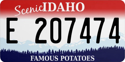 ID license plate E207474