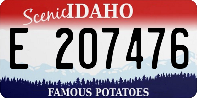 ID license plate E207476